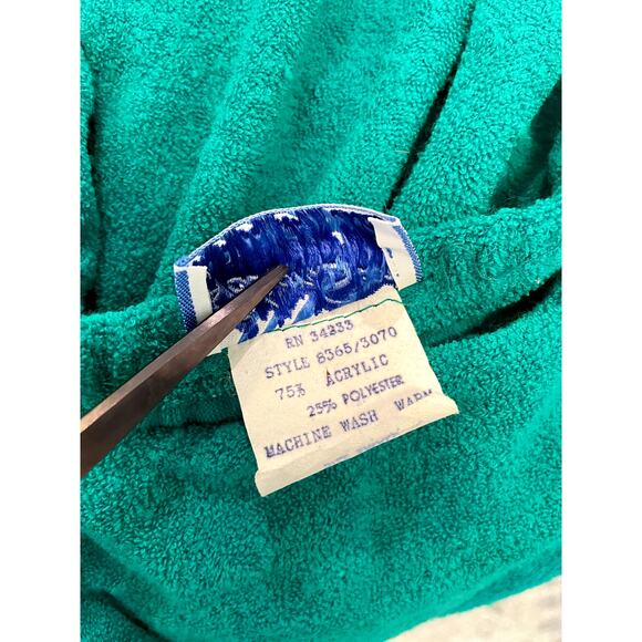 Vintage Retro 70s Green Terry Cloth Button Strapless Tubetop Coverup Dress Small - Picture 10 of 11